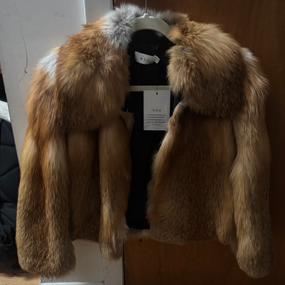 A.L.C. Brown and Cream Fur Jacket - Picture 7 of 8
